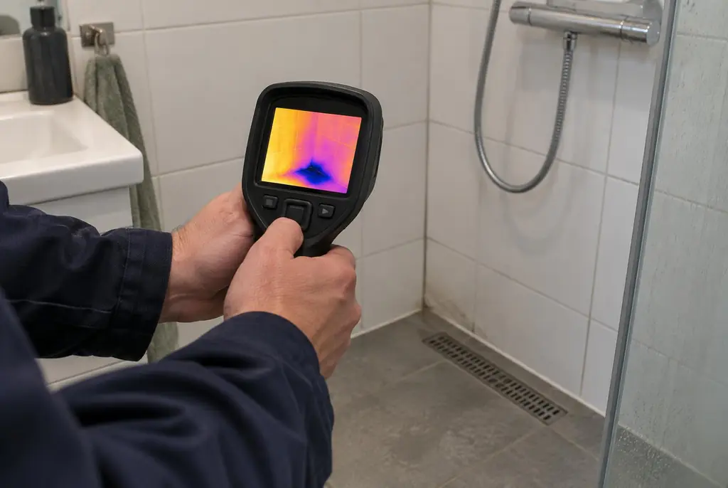 Lekdetectie Markelo – lekdetectiespecialist met warmtebeeldcamera in een badkamer