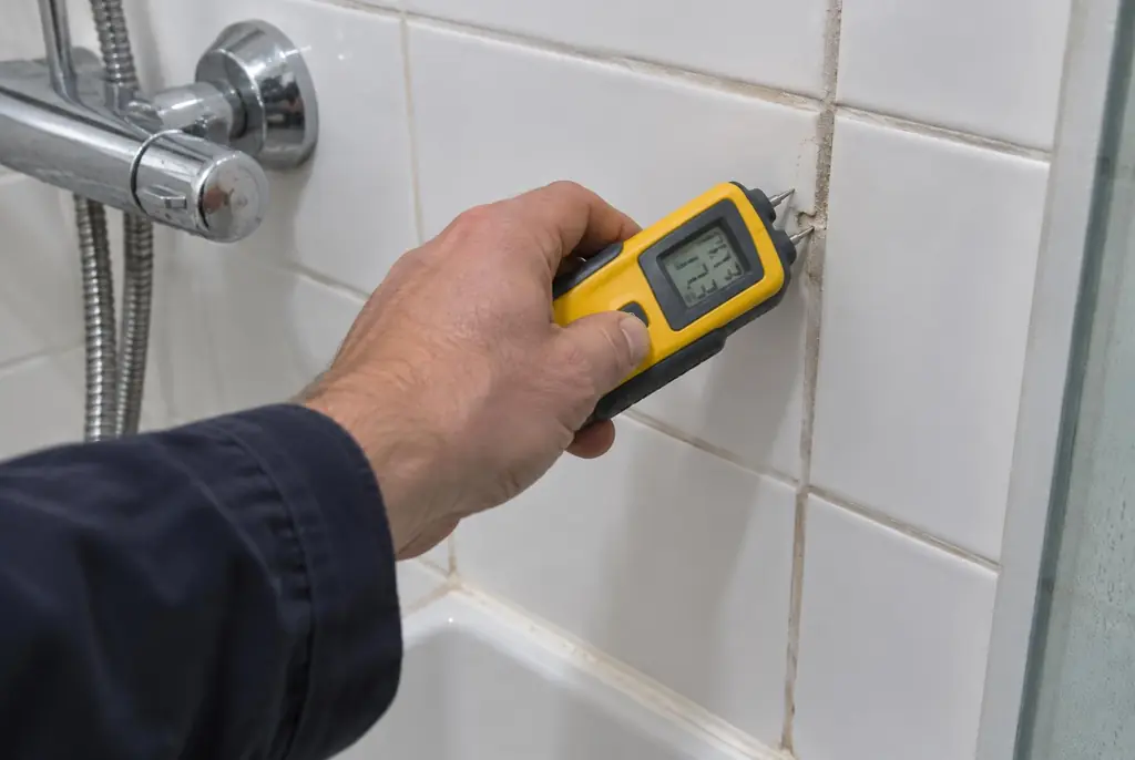 Lekdetectie Markelo – vochtmeter op badkamertegels bij de douche